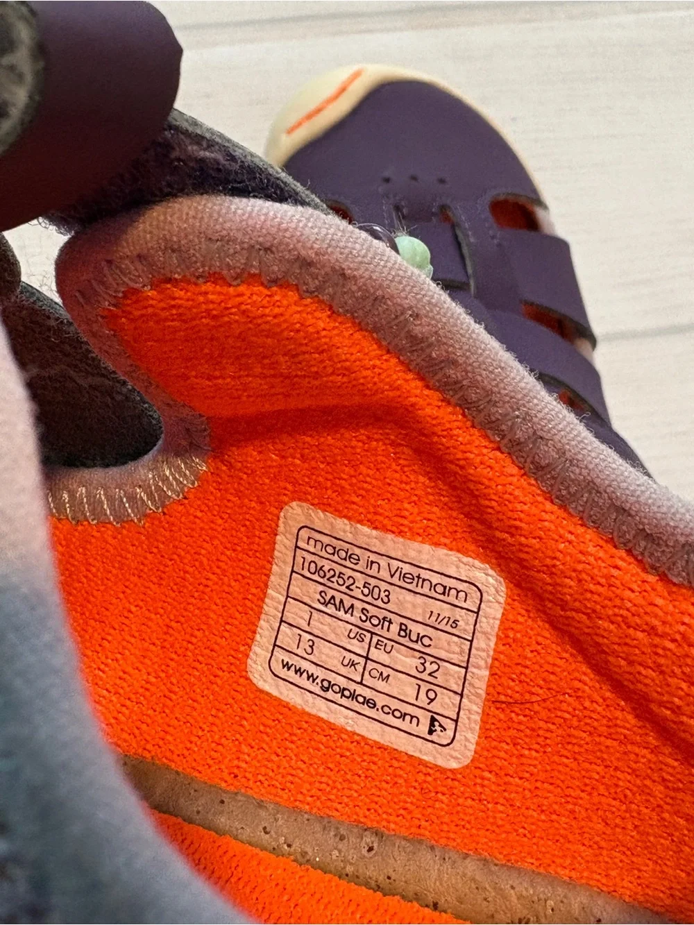 Plae Sam Purple and Orange Closed-Toe Sport Sandals